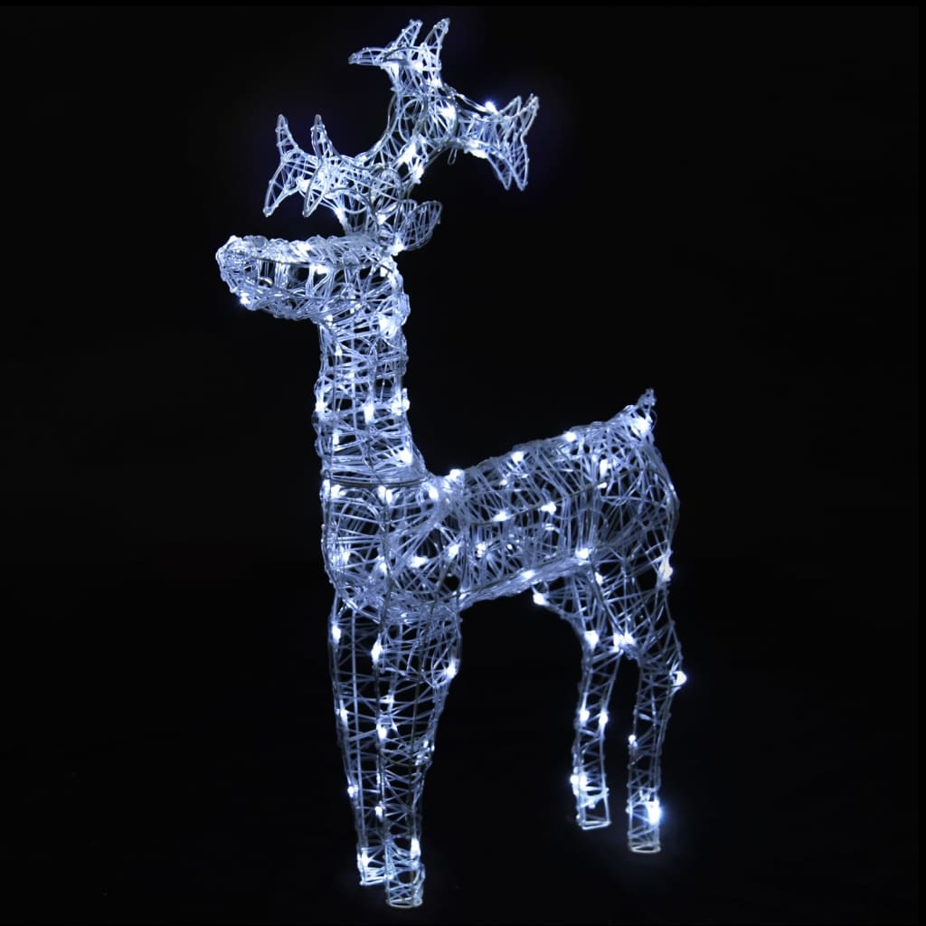 Reindeer Christmas Decorations 3 Pcs Acrylic Cold White
