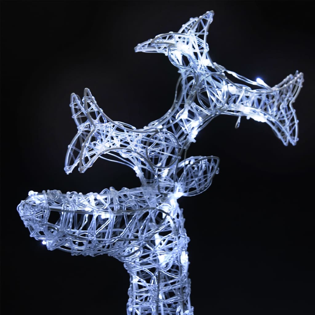 Reindeer Christmas Decorations 3 Pcs Acrylic Cold White