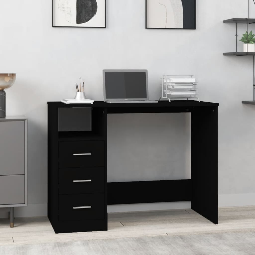 Desk With Drawers 102X50X76 Cm Engineered Wood
