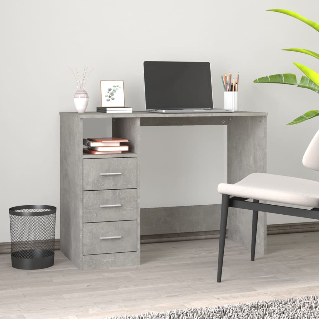 Desk With Drawers 102X50X76 Cm Engineered Wood