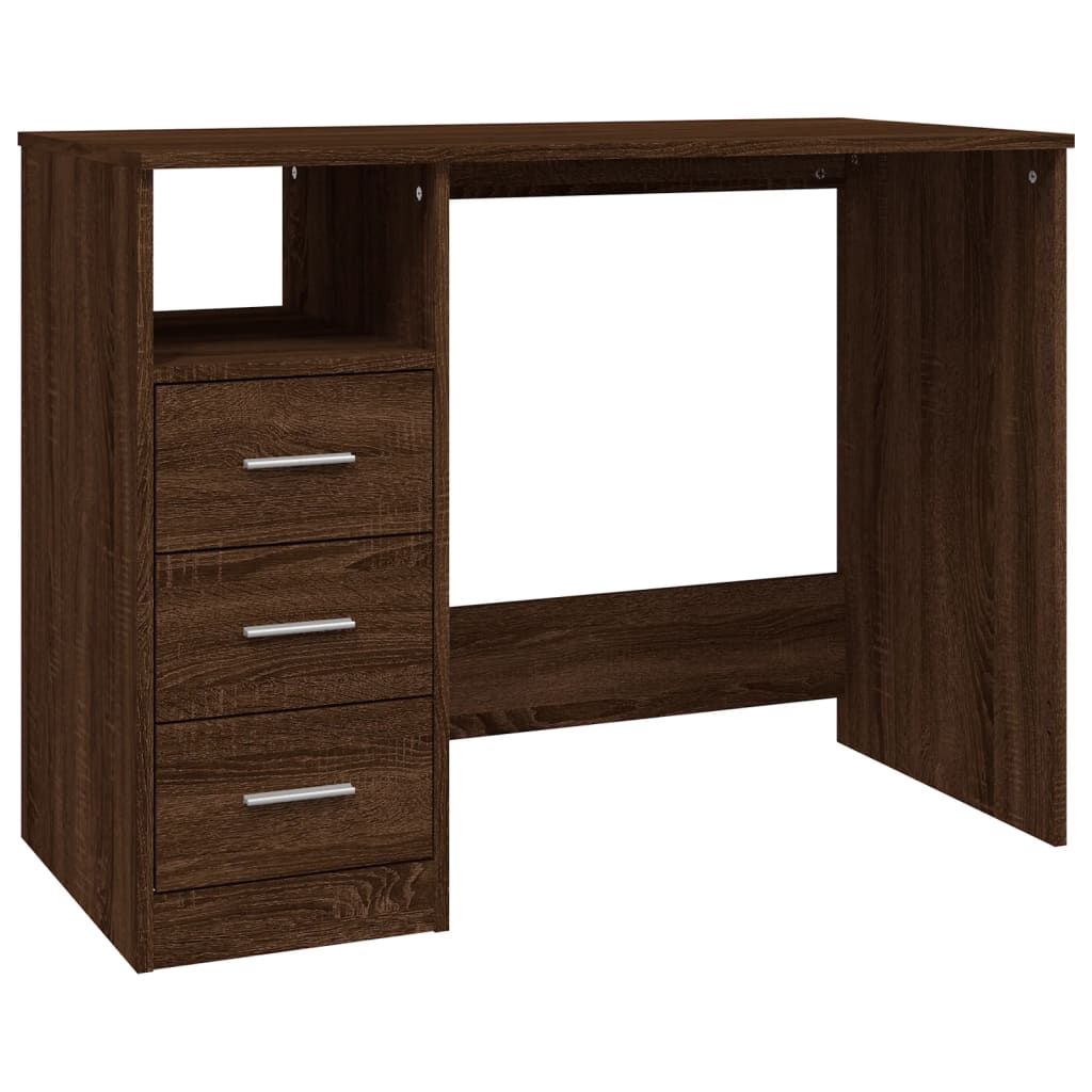 Desk With Drawers 102X50X76 Cm Engineered Wood