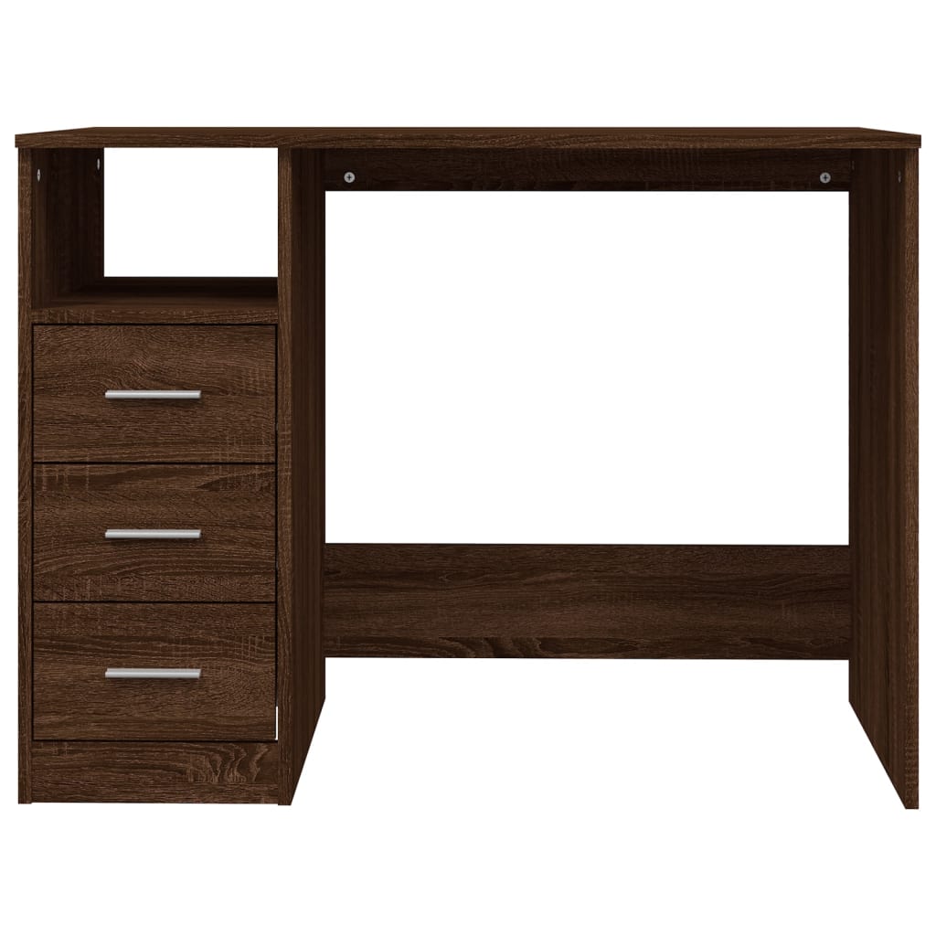 Desk With Drawers 102X50X76 Cm Engineered Wood