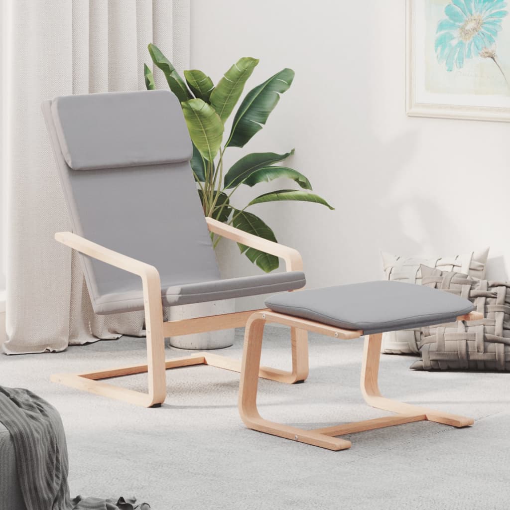 Relaxing Chair With Footstool Black Fabric