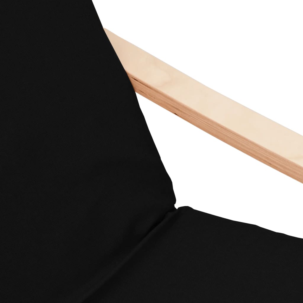 Relaxing Chair With Footstool Black Fabric