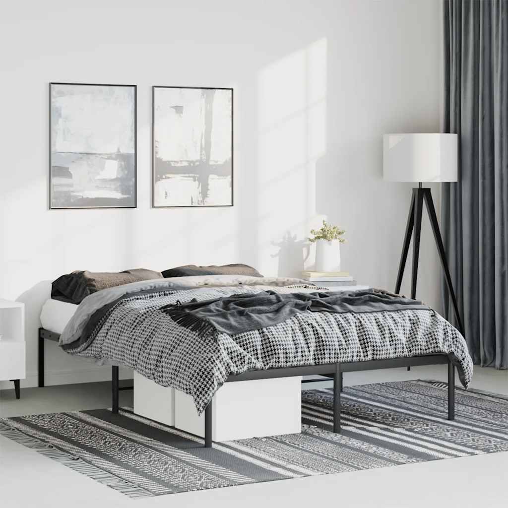 Metal Bed Frame Without Mattress With Footboard 183X203 Cm King