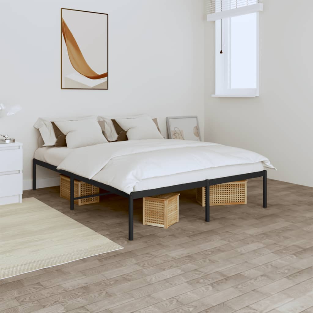 Metal Bed Frame Without Mattress With Footboard 183X203 Cm King