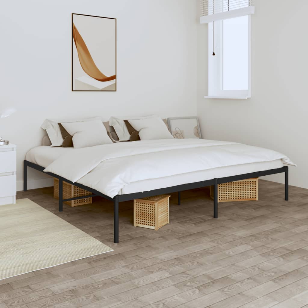 Metal Bed Frame Without Mattress With Footboard 183X203 Cm King