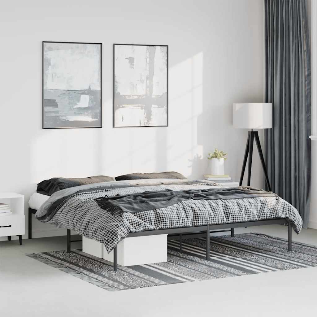 Metal Bed Frame Without Mattress With Footboard 183X203 Cm King