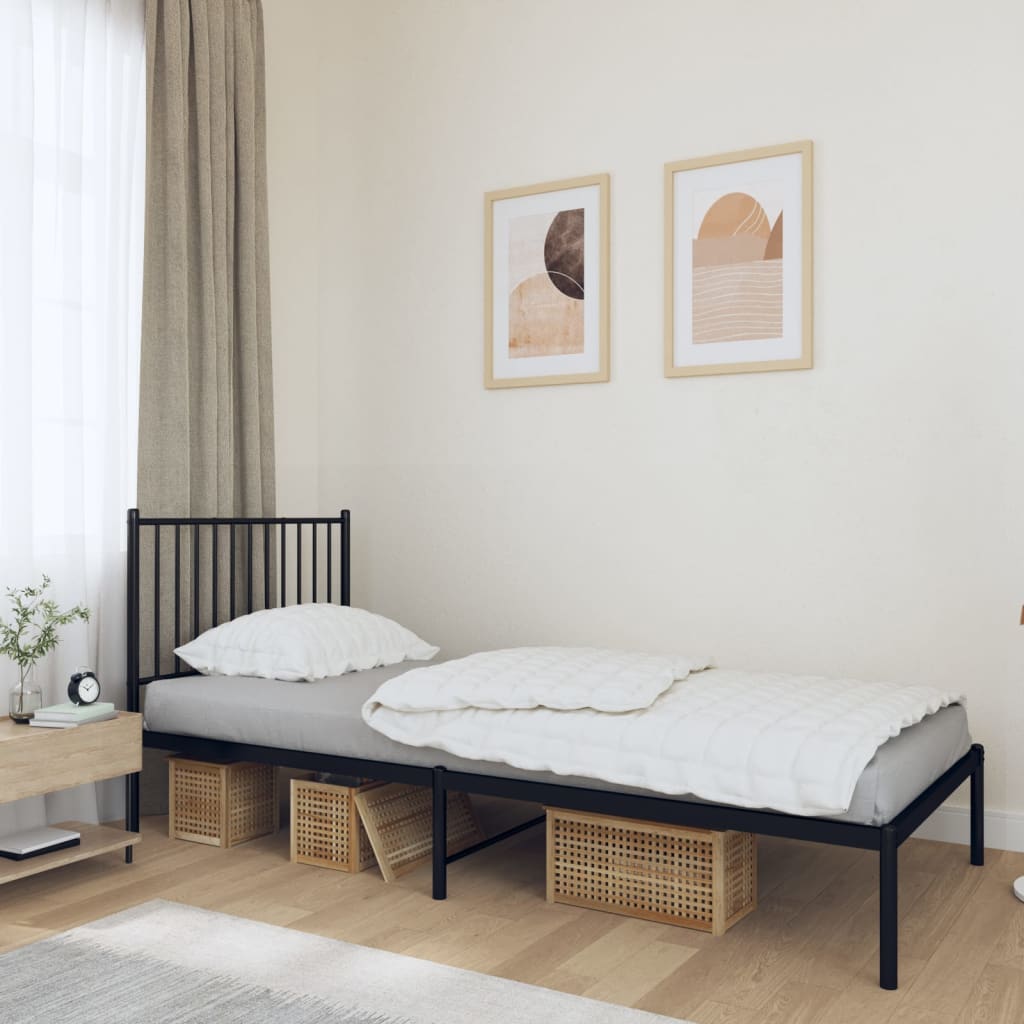 Metal Bed Frame Without Mattress With Footboard 183X203 Cm King