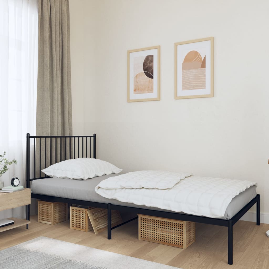 Metal Bed Frame Without Mattress With Footboard 183X203 Cm King