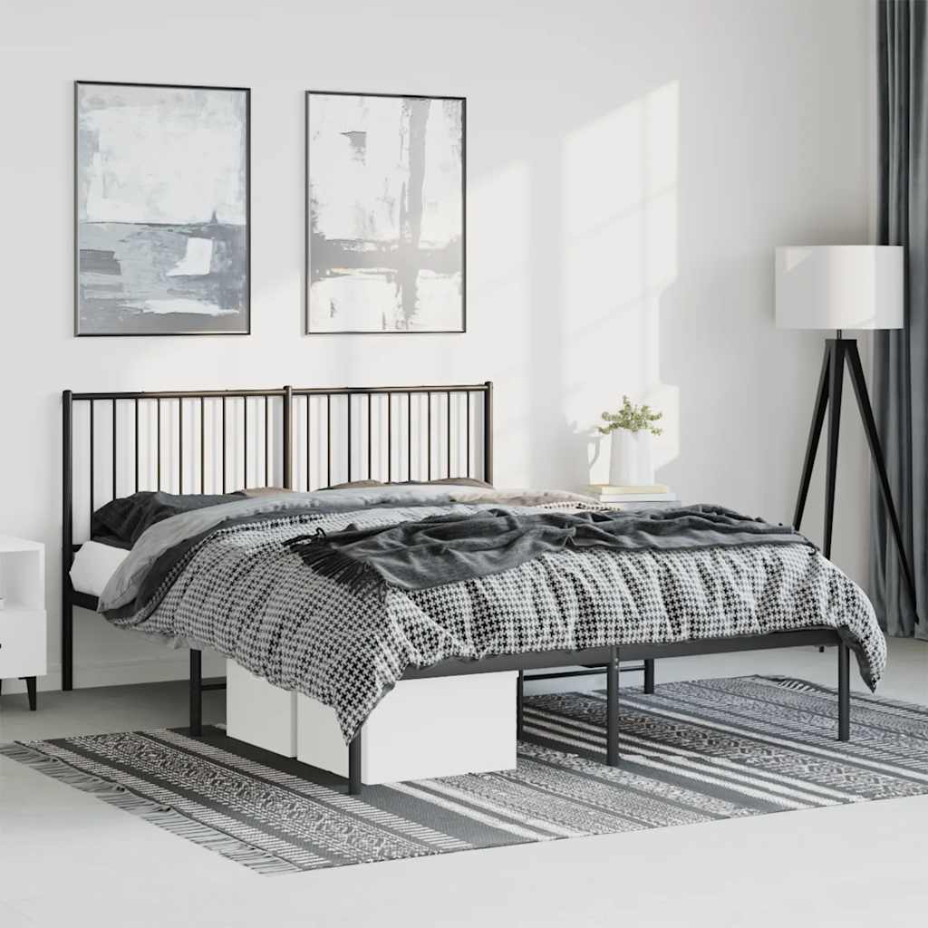 Metal Bed Frame Without Mattress With Footboard 183X203 Cm King