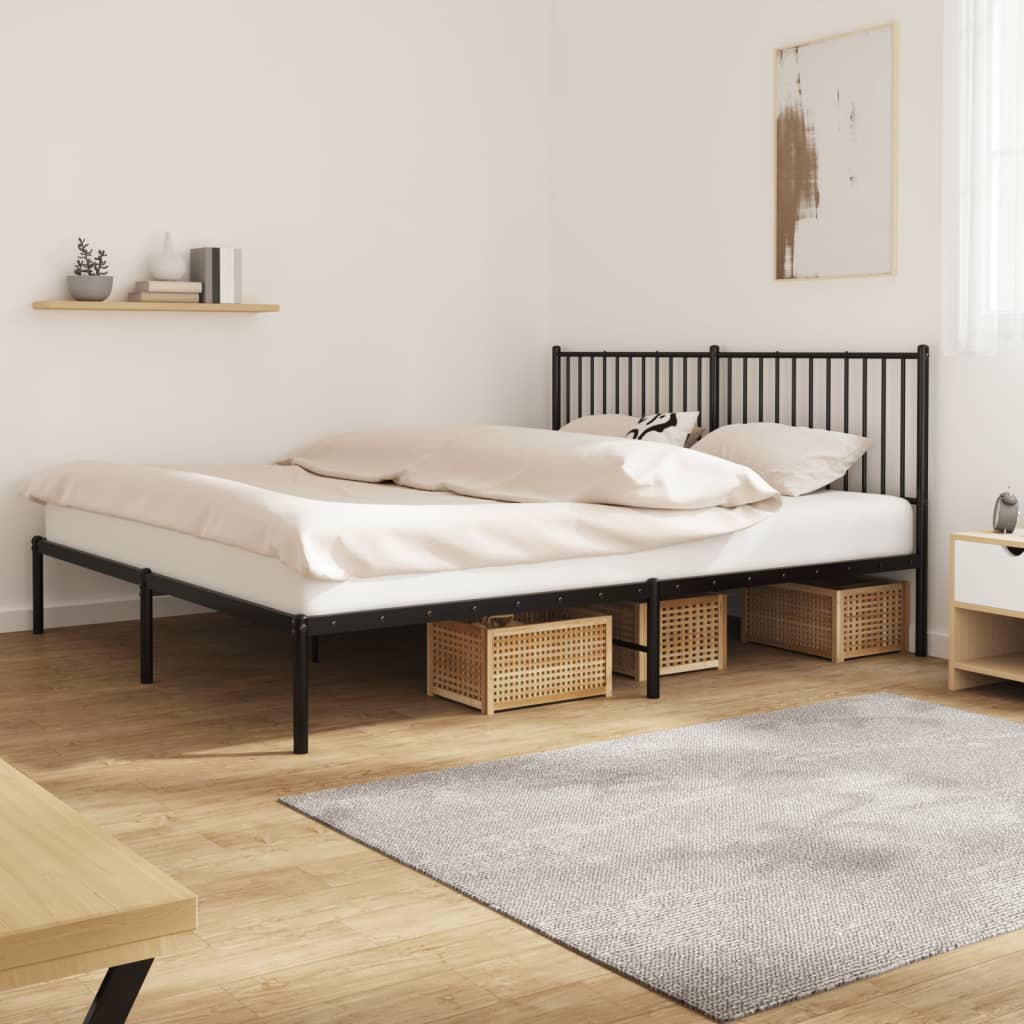 Metal Bed Frame Without Mattress With Footboard 183X203 Cm King