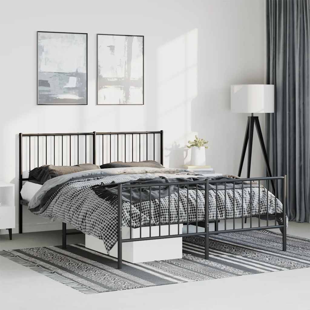 Metal Bed Frame Without Mattress With Footboard 183X203 Cm King