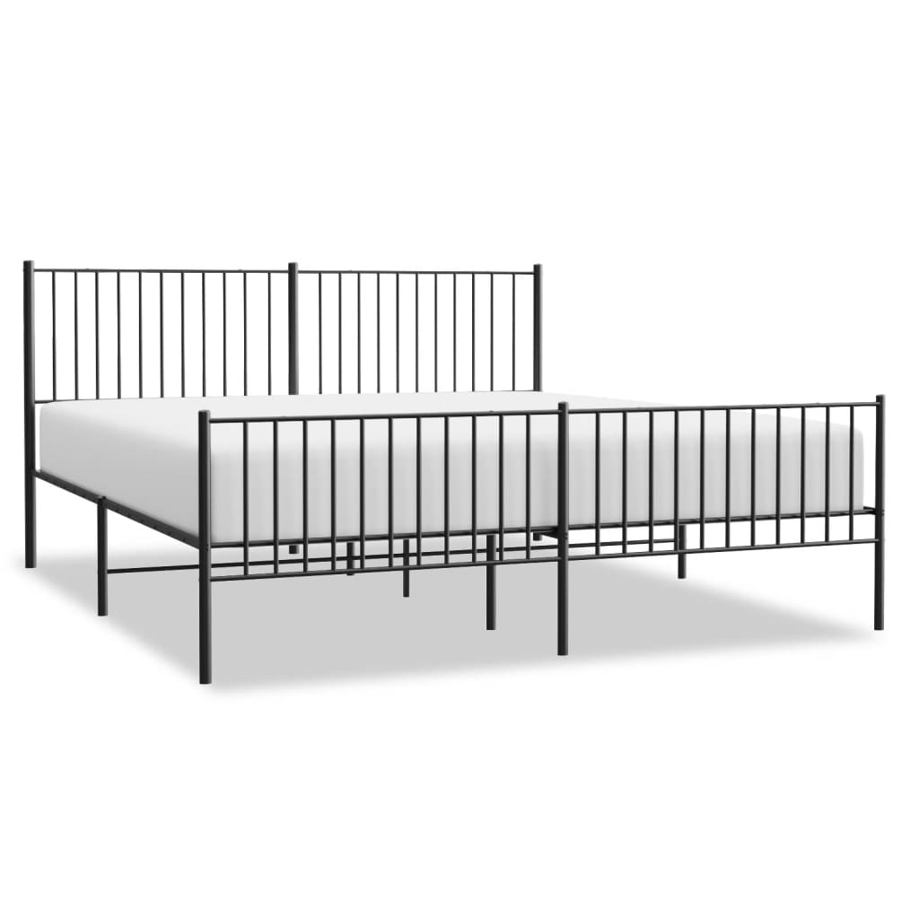 Metal Bed Frame Without Mattress With Footboard 183X203 Cm King
