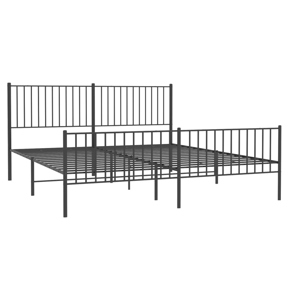 Metal Bed Frame Without Mattress With Footboard 183X203 Cm King