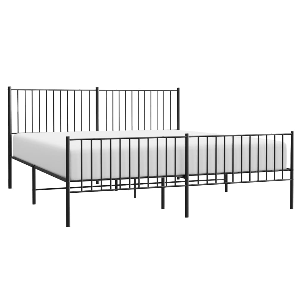 Metal Bed Frame Without Mattress With Footboard 183X203 Cm King