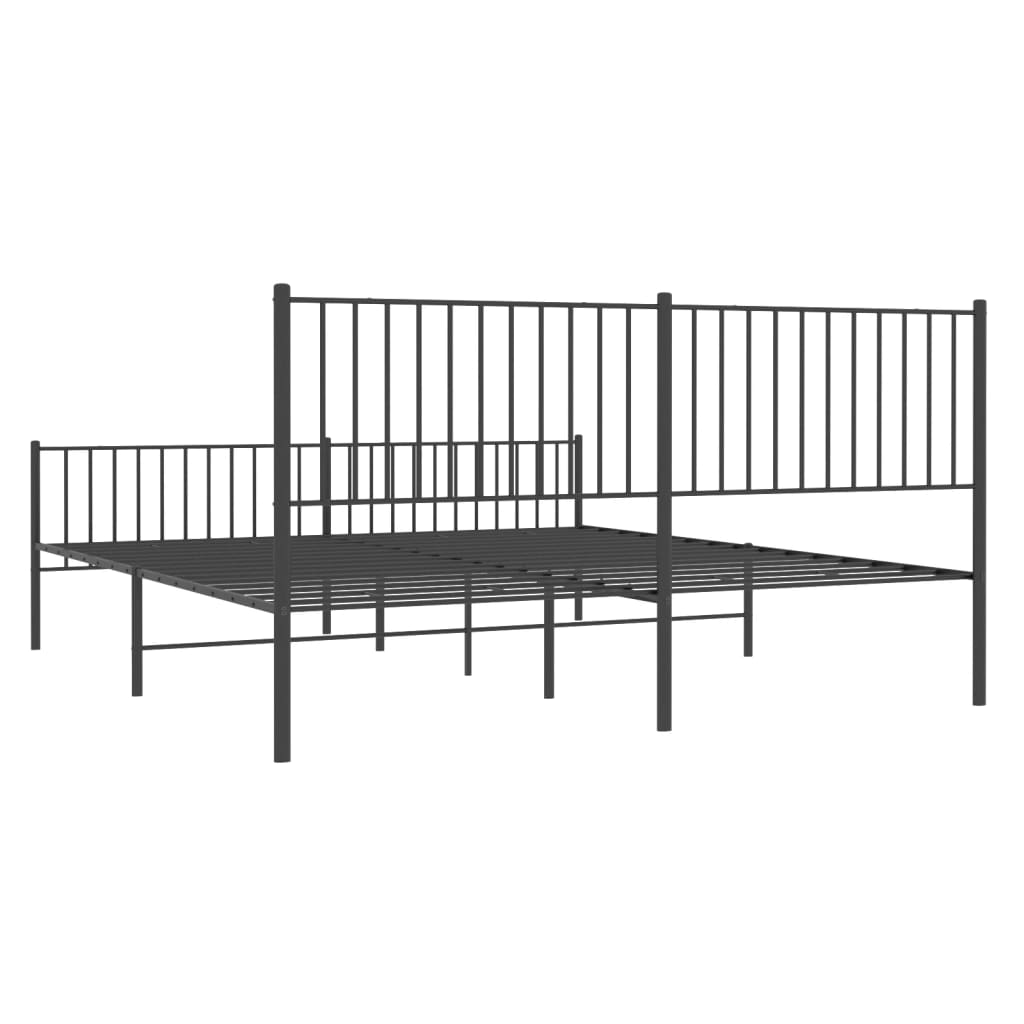 Metal Bed Frame Without Mattress With Footboard 183X203 Cm King
