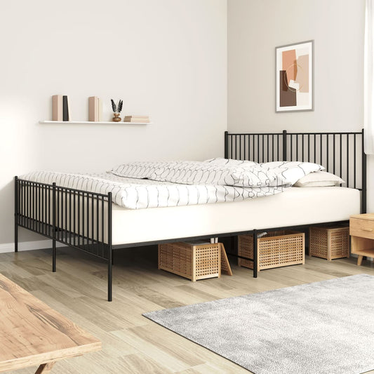 Metal Bed Frame Without Mattress With Footboard 183X203 Cm King