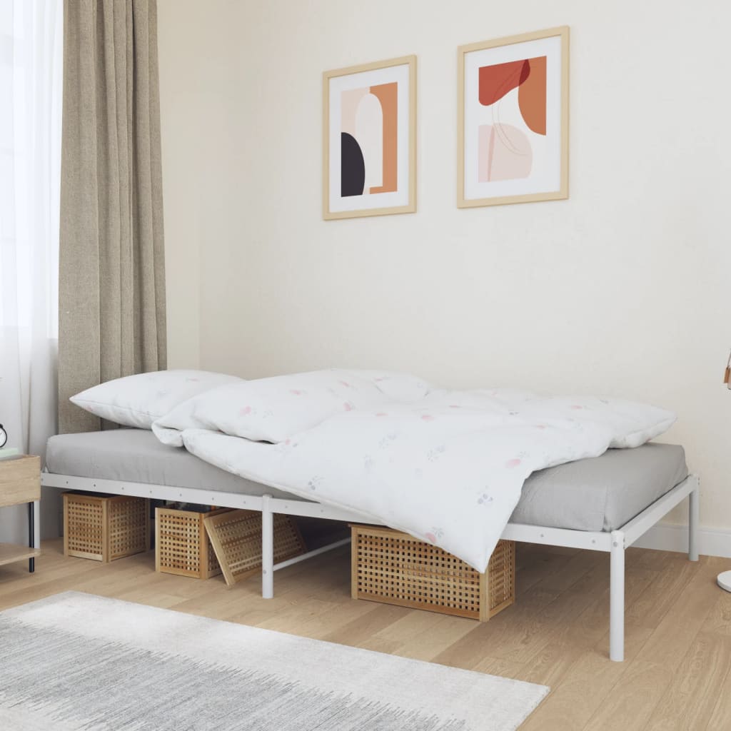 Metal Bed Frame Without Mattress With Footboard 183X203 Cm King