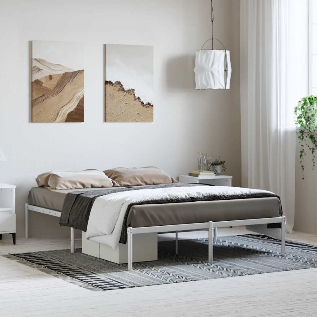 Metal Bed Frame Without Mattress With Footboard 183X203 Cm King