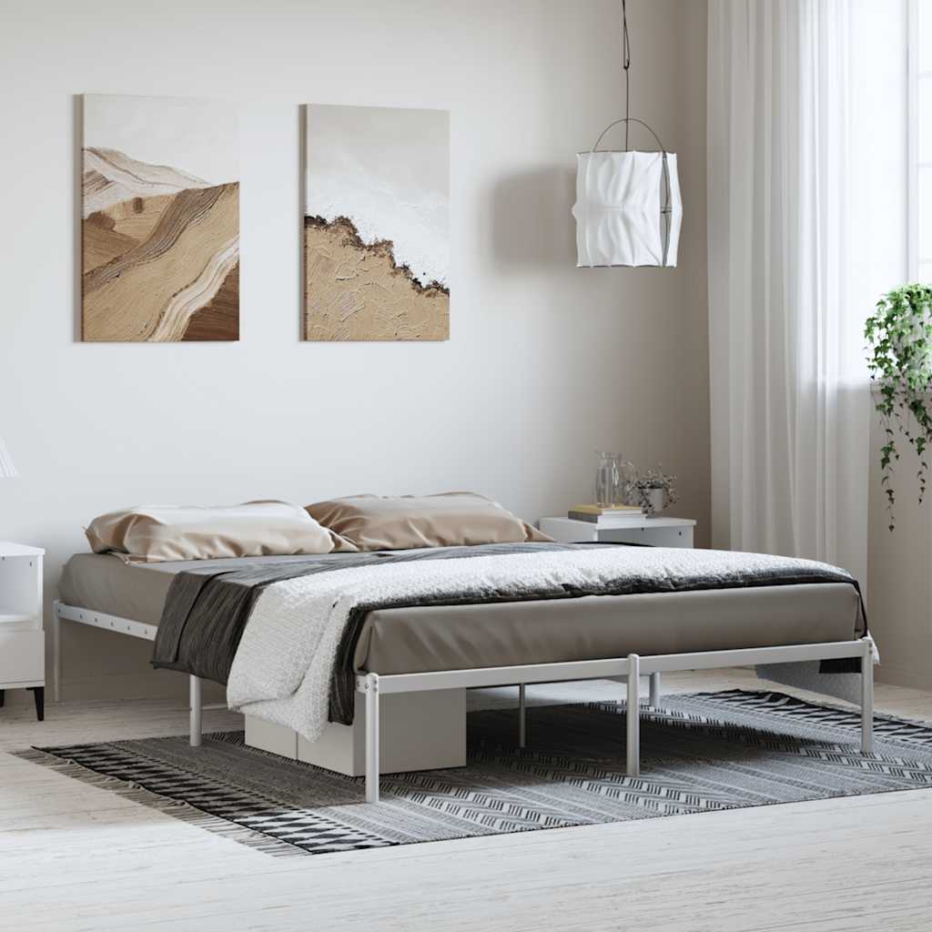 Metal Bed Frame Without Mattress With Footboard 183X203 Cm King