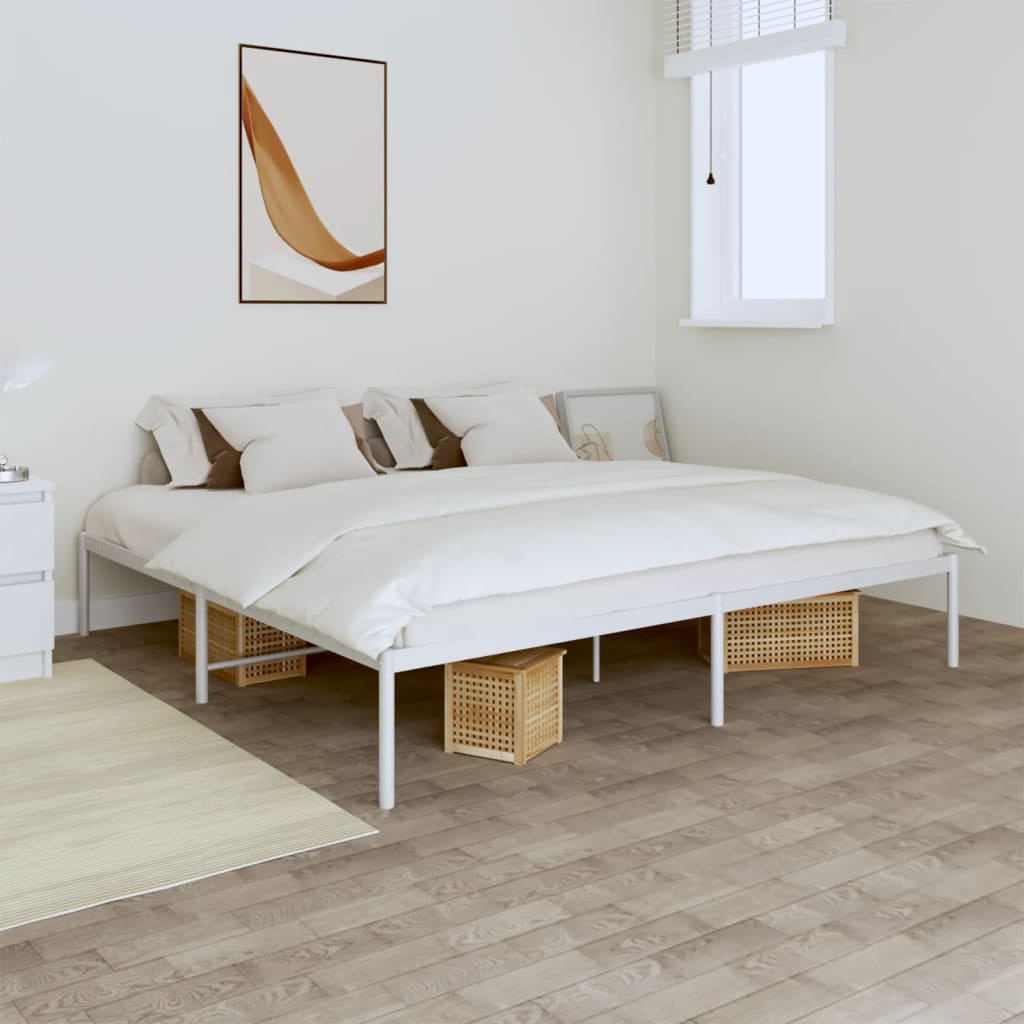 Metal Bed Frame Without Mattress With Footboard 183X203 Cm King