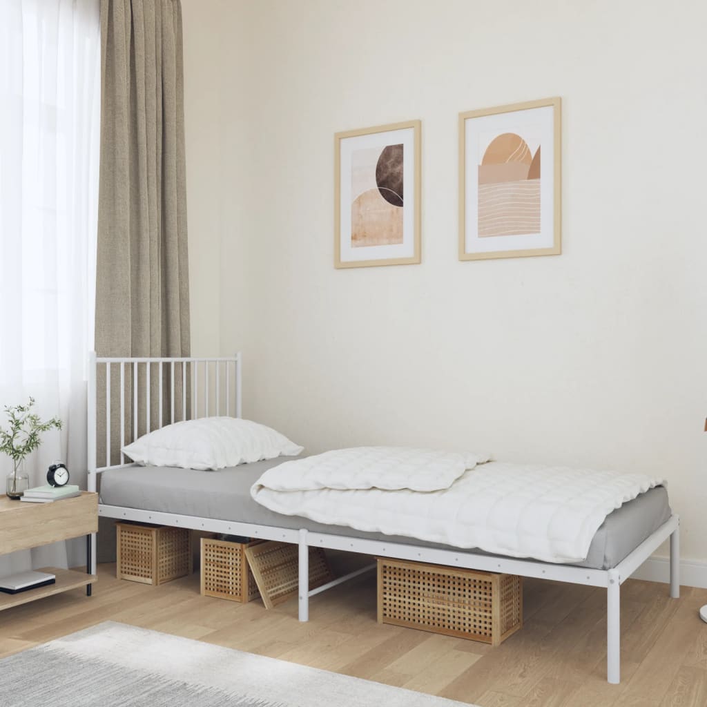 Metal Bed Frame Without Mattress With Footboard 183X203 Cm King