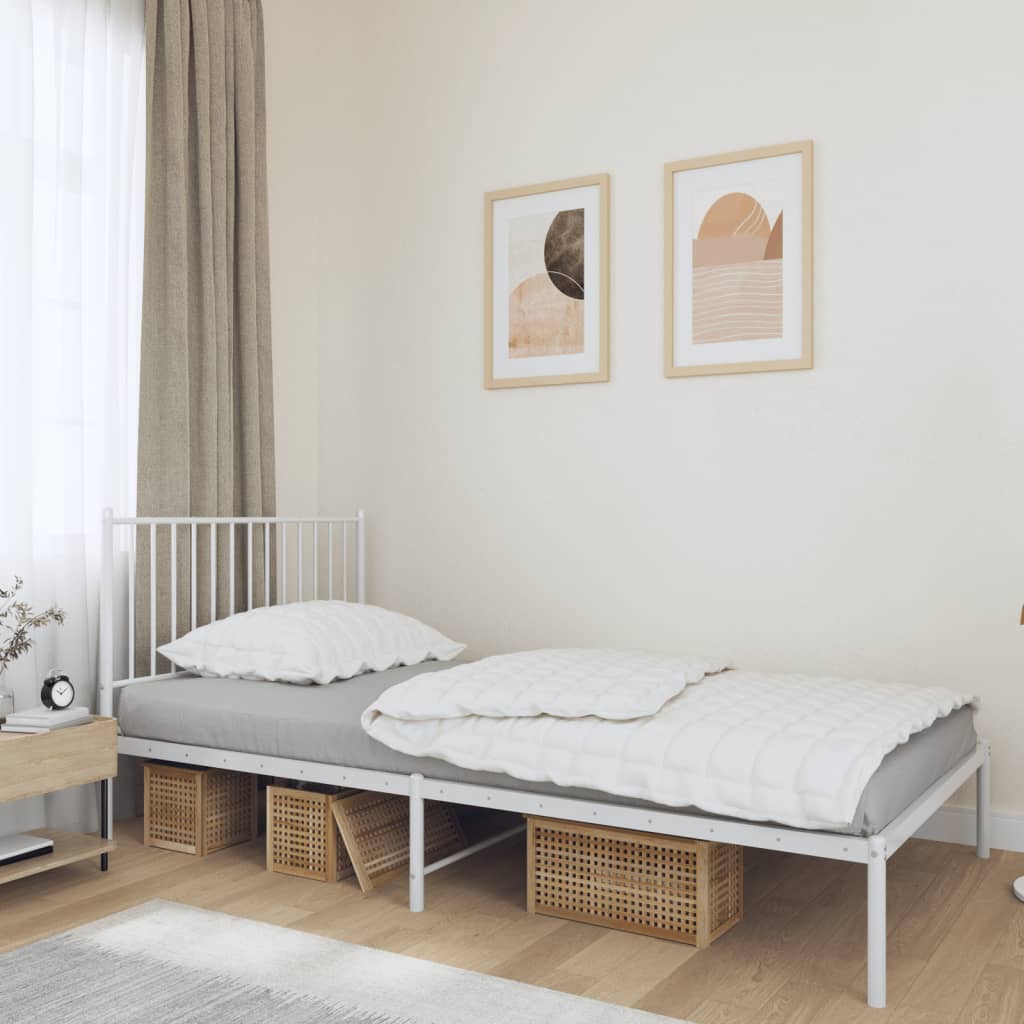 Metal Bed Frame Without Mattress With Footboard 183X203 Cm King