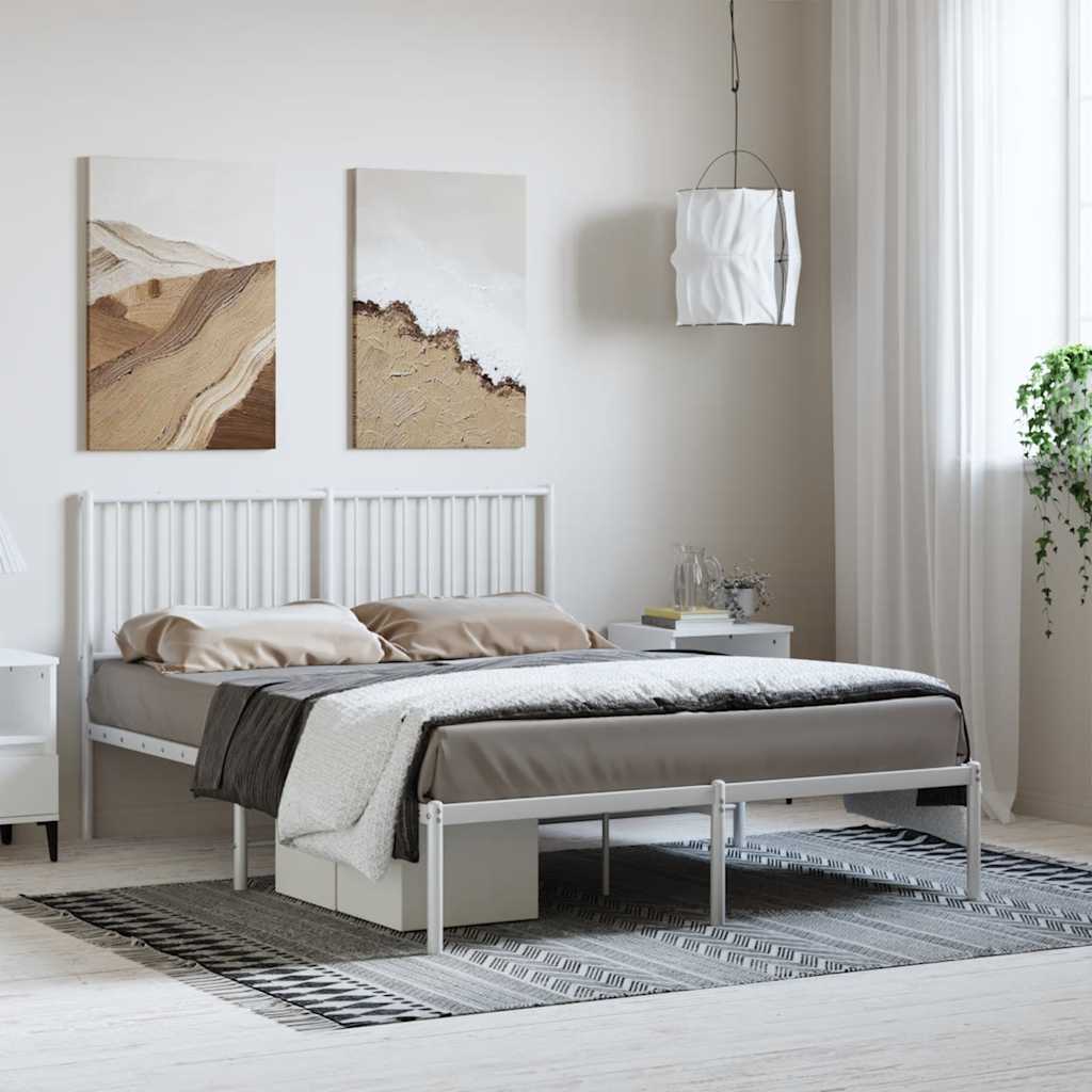 Metal Bed Frame Without Mattress With Footboard 183X203 Cm King