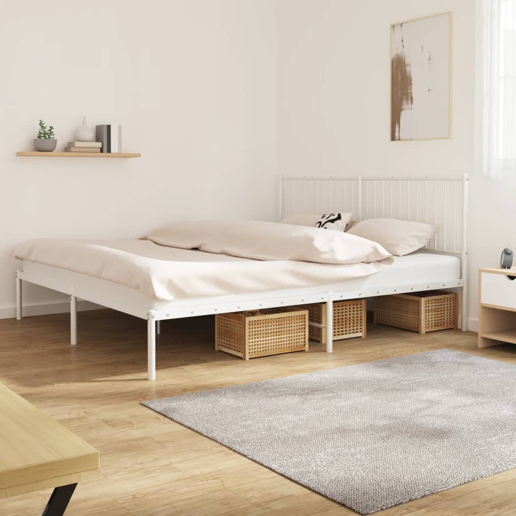 Metal Bed Frame Without Mattress With Footboard 183X203 Cm King