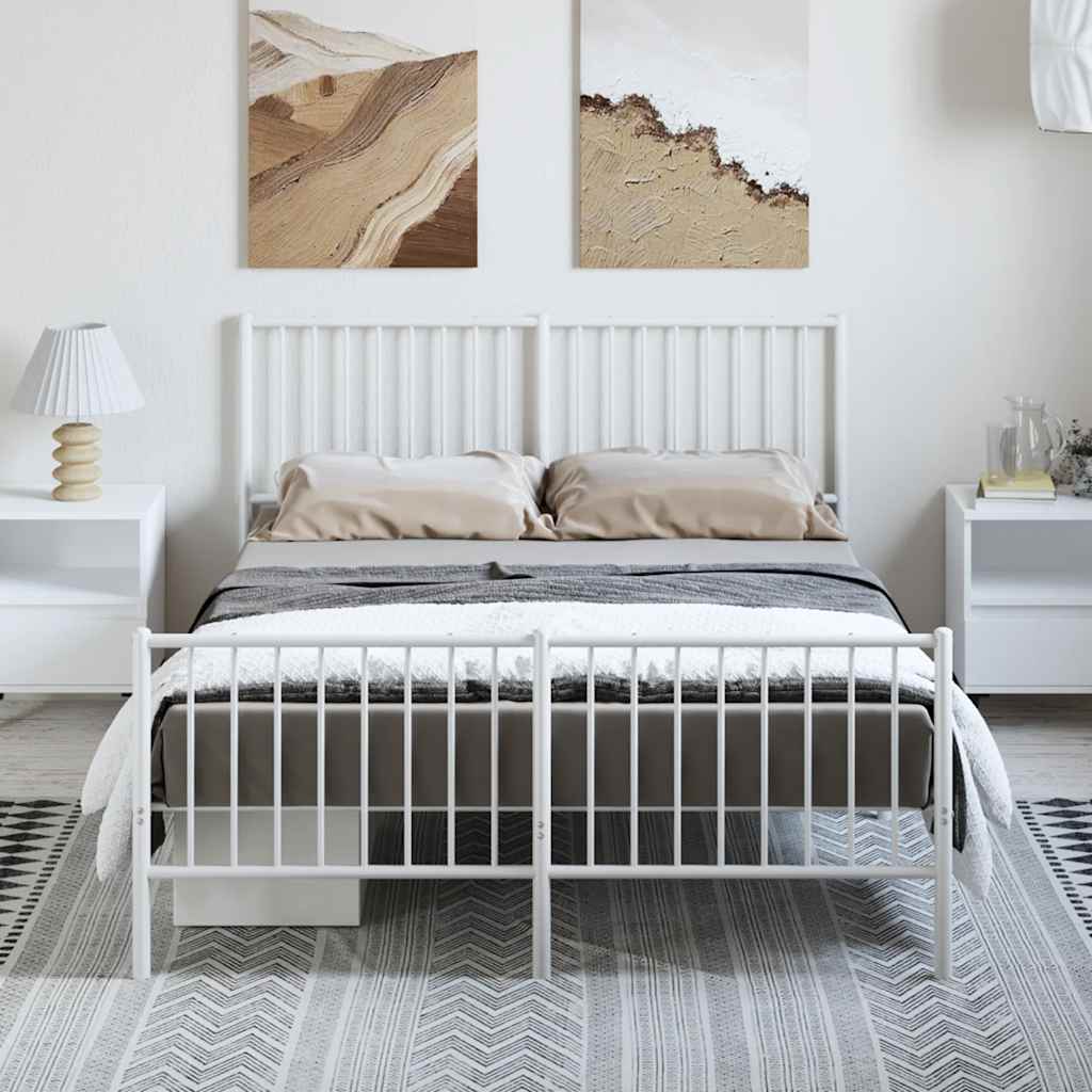 Metal Bed Frame Without Mattress With Footboard 183X203 Cm King