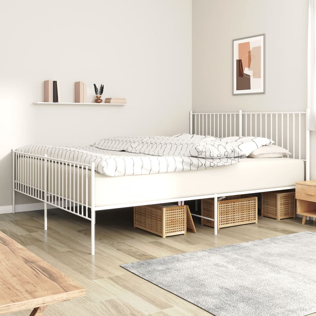 Metal Bed Frame Without Mattress With Footboard 183X203 Cm King