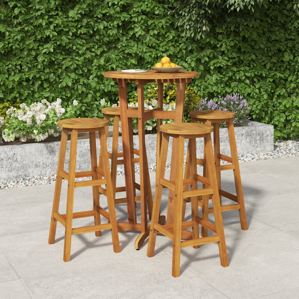 3 Piece Garden Bar Set Solid Wood Acacia