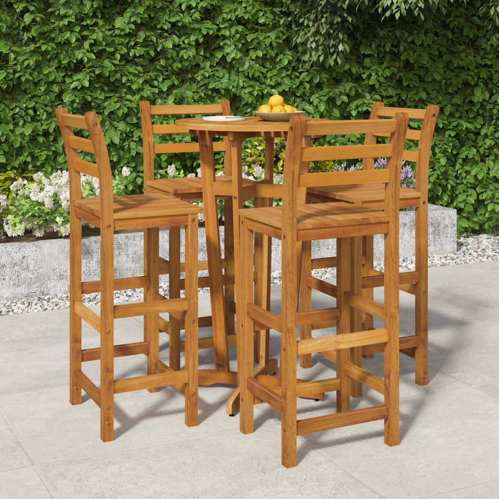 3 Piece Garden Bar Set Solid Wood Acacia