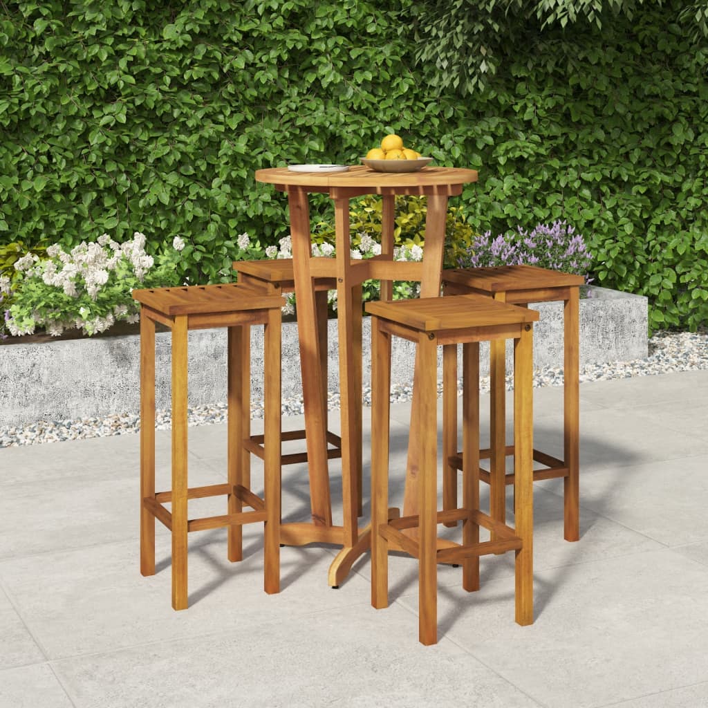 3 Piece Garden Bar Set Solid Wood Acacia
