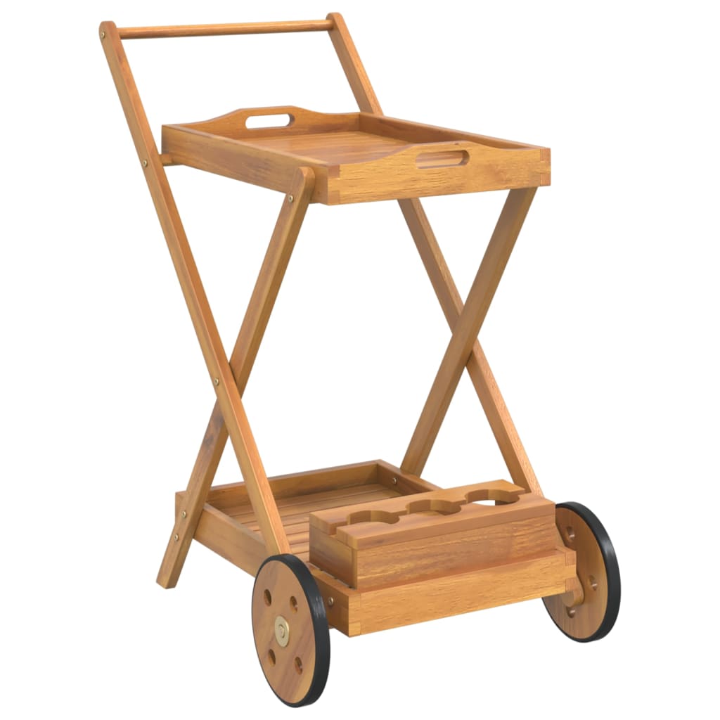 Tea Trolley 54X87X90 Cm Solid Wood Acacia