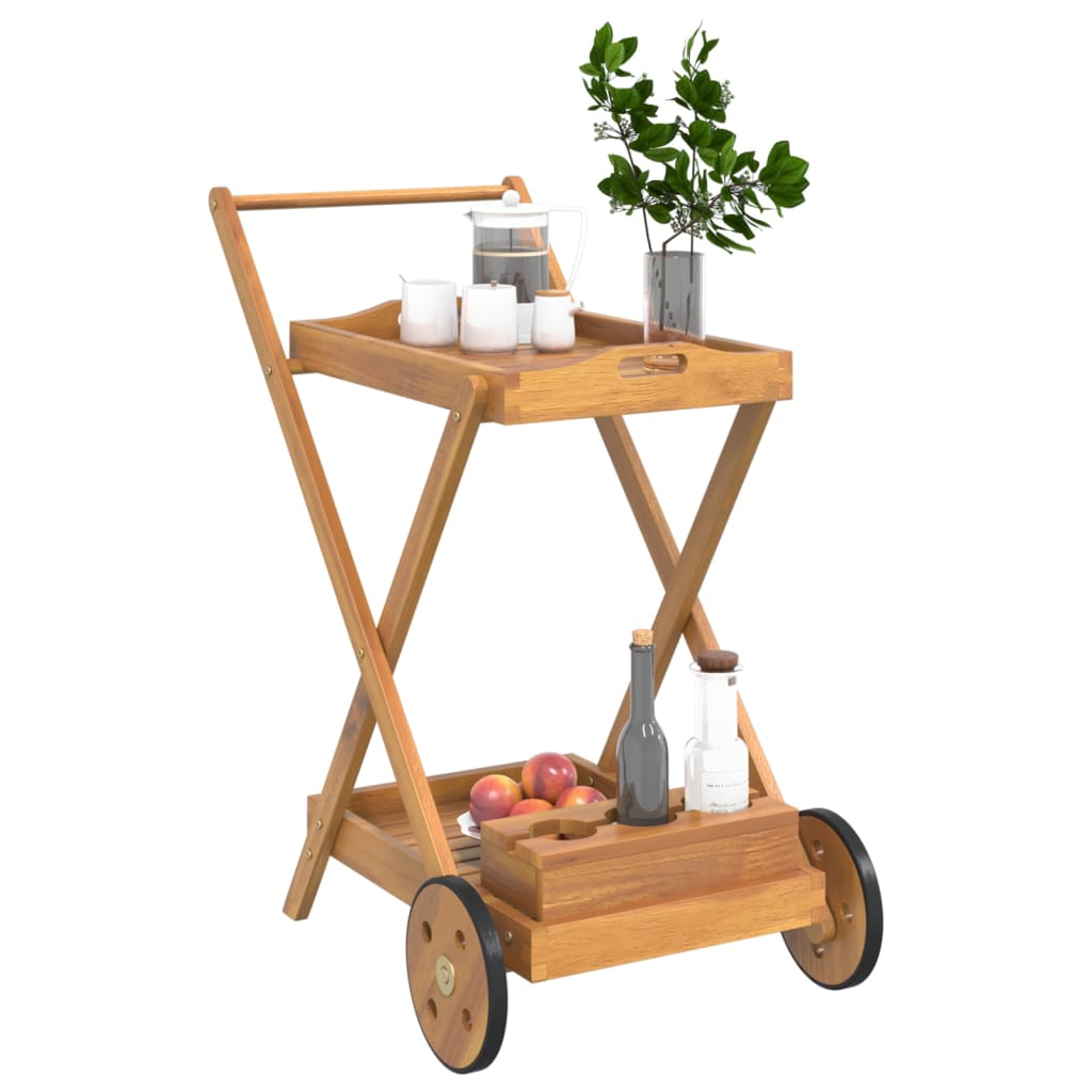 Tea Trolley 54X87X90 Cm Solid Wood Acacia