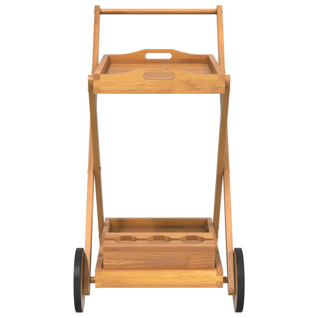 Tea Trolley 54X87X90 Cm Solid Wood Acacia