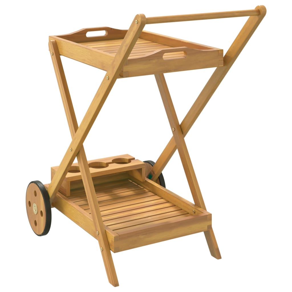 Tea Trolley 54X87X90 Cm Solid Wood Acacia