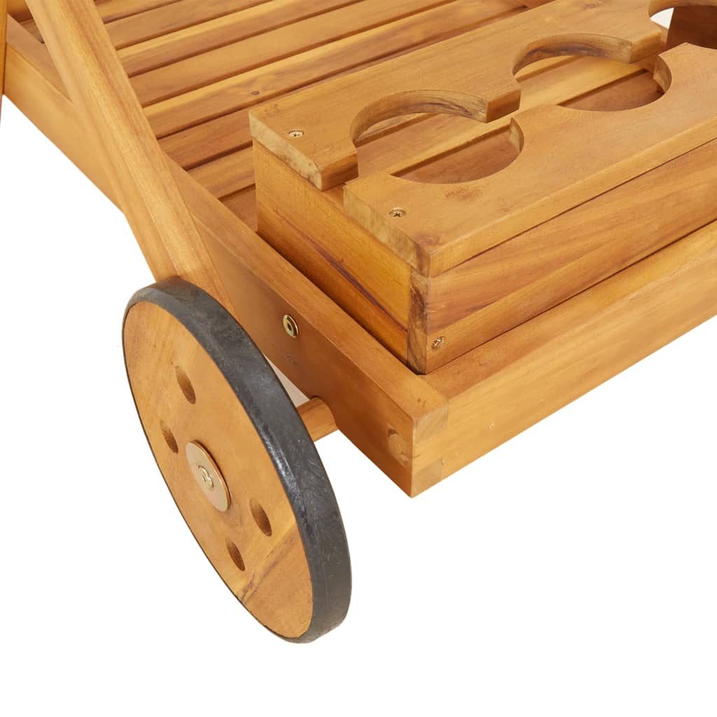 Tea Trolley 54X87X90 Cm Solid Wood Acacia