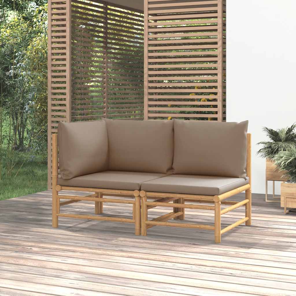 Garden Sofa With Cushions Bamboo
