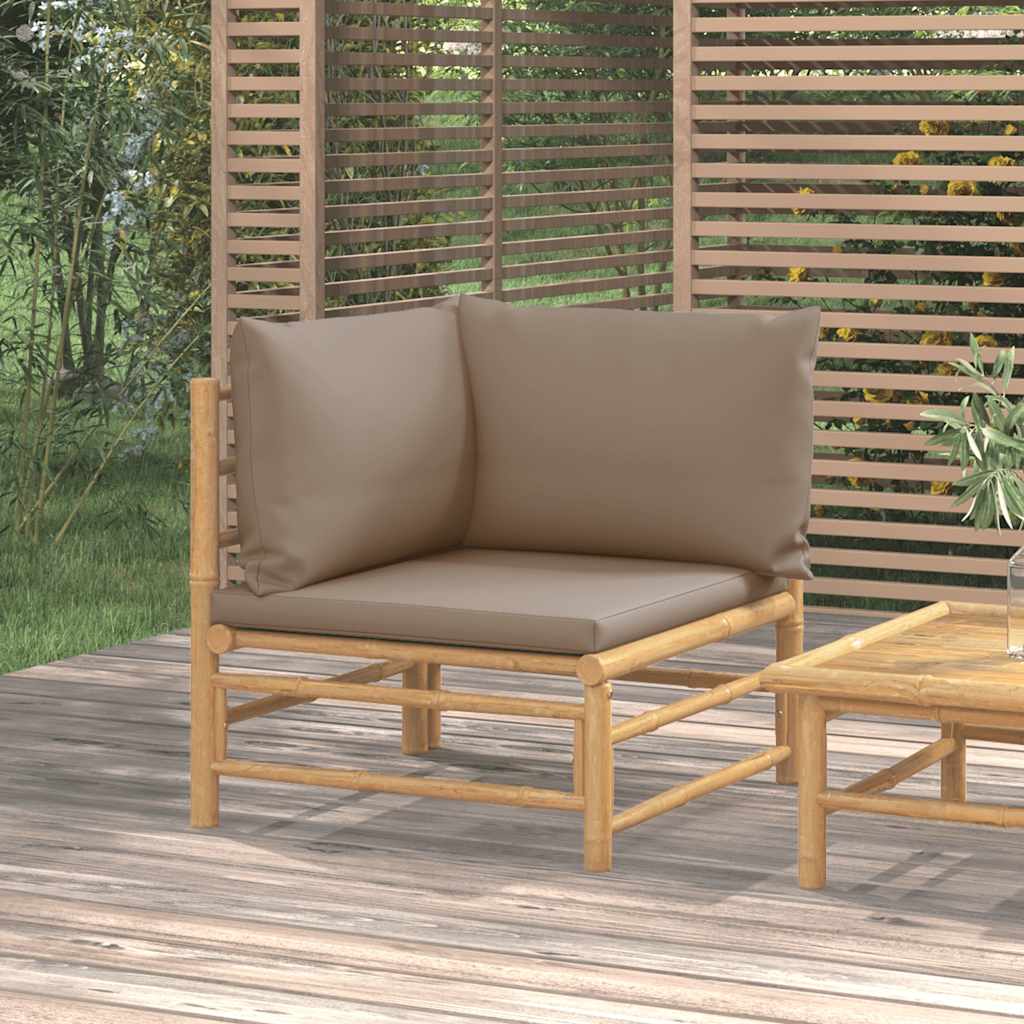 Garden Sofa With Cushions Bamboo