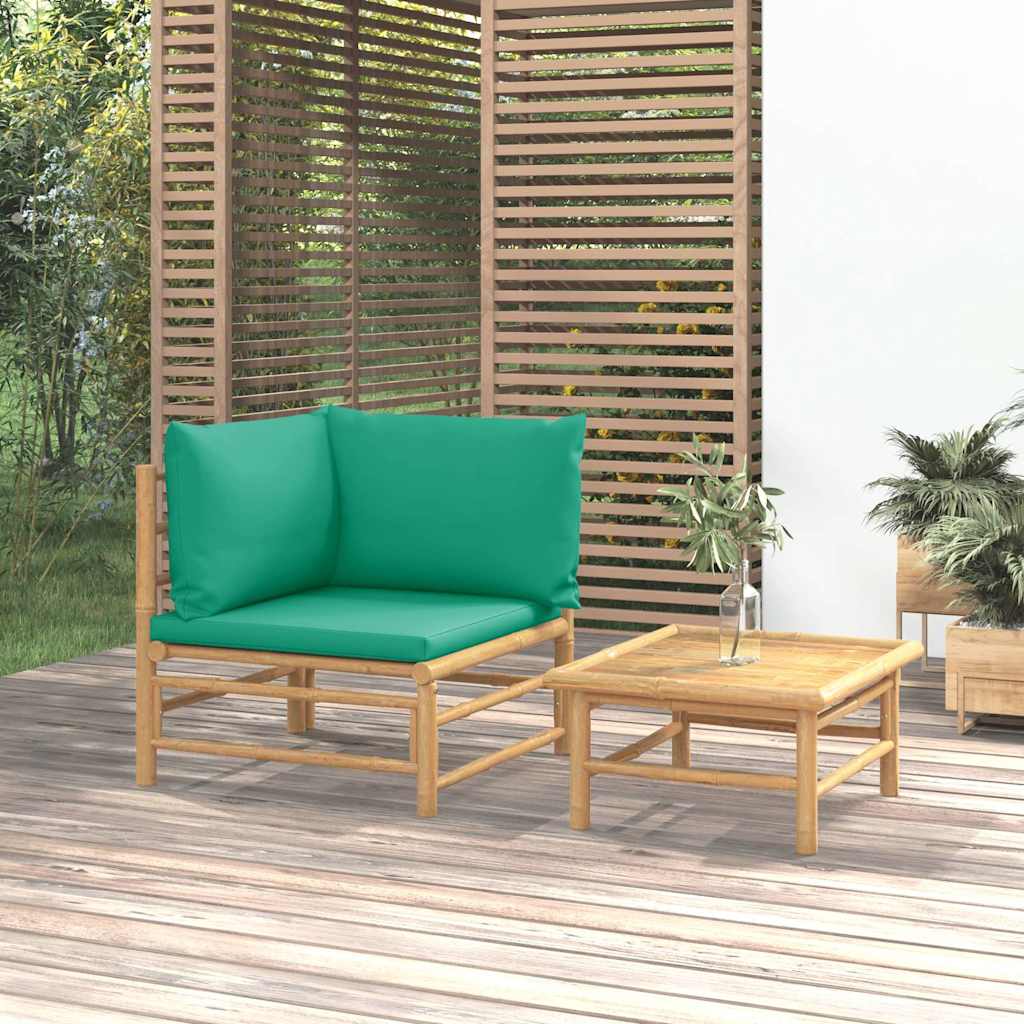 Garden Sofa With Cushions Bamboo