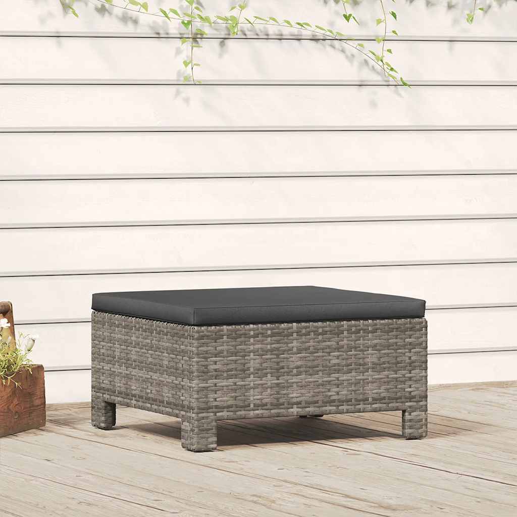 4 Piece Garden Lounge Set With Cushions Grey Poly Rattan