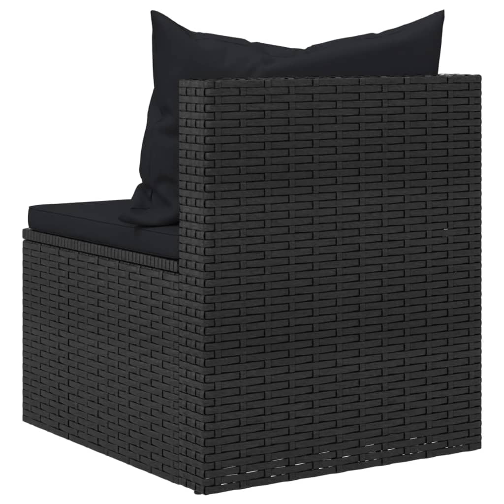 Garden Middle Sofas With Cushions 2 Pcs Poly Rattan