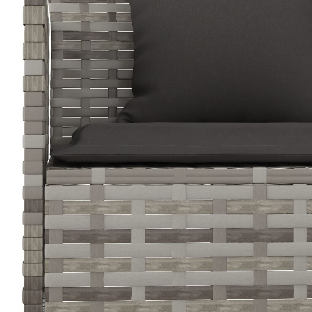 L-Shaped Garden Sofa With Cushions Poly Rattan