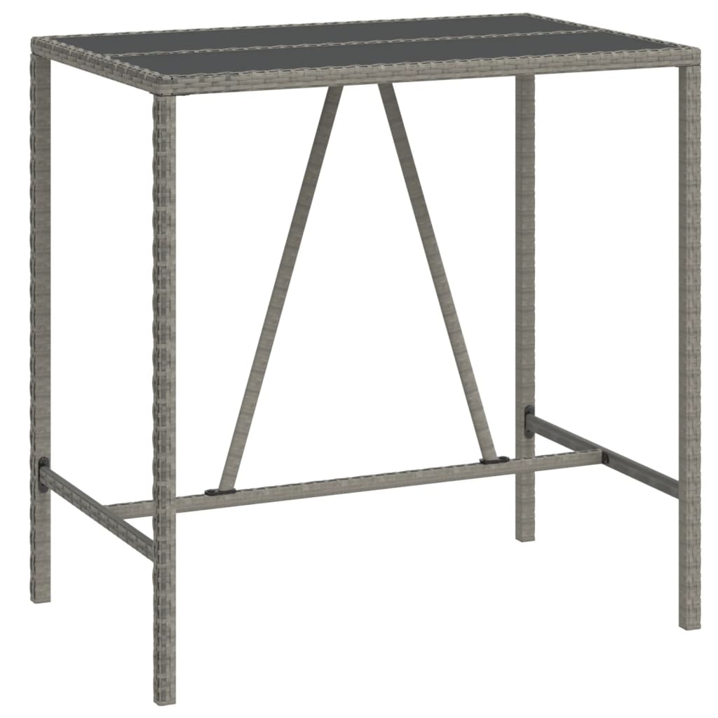 Bar Table With Glass Top Poly Rattan