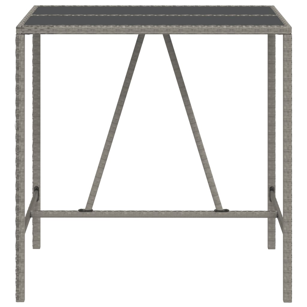 Bar Table With Glass Top Poly Rattan