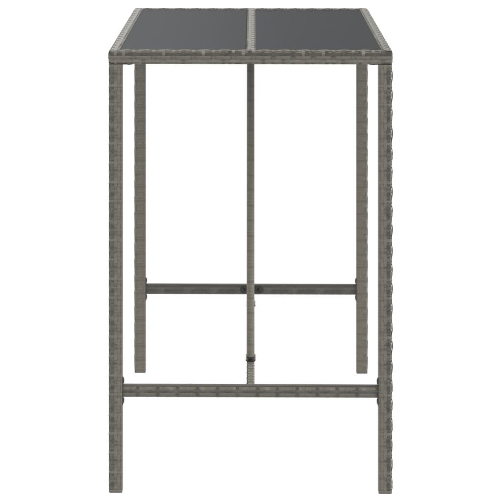 Bar Table With Glass Top Poly Rattan