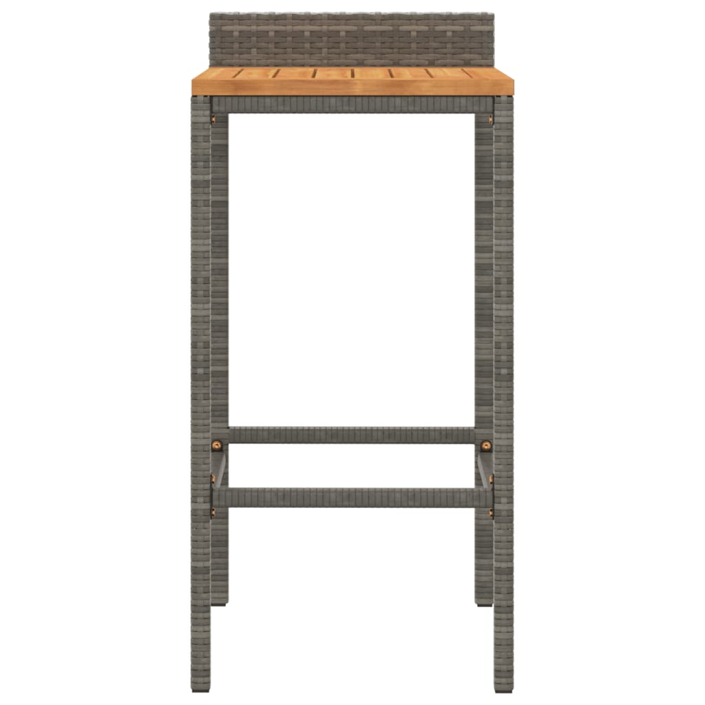 Bar Stools 4 Pcs Poly Rattan And Solid Wood Acacia